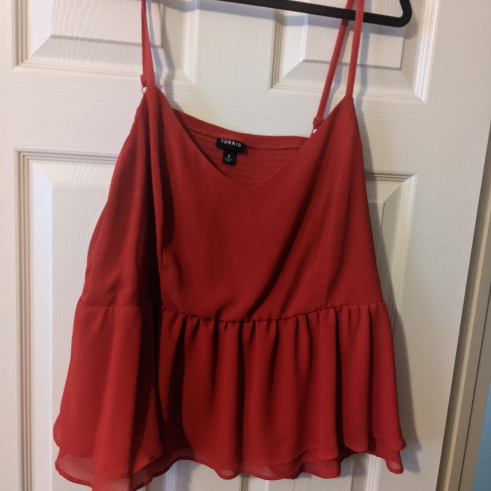 Peplum crop tank top